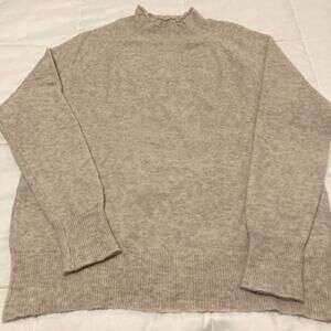J. Crew Soft Loose Fit Cream w/Multi Color Heather Knit Sweater Size S